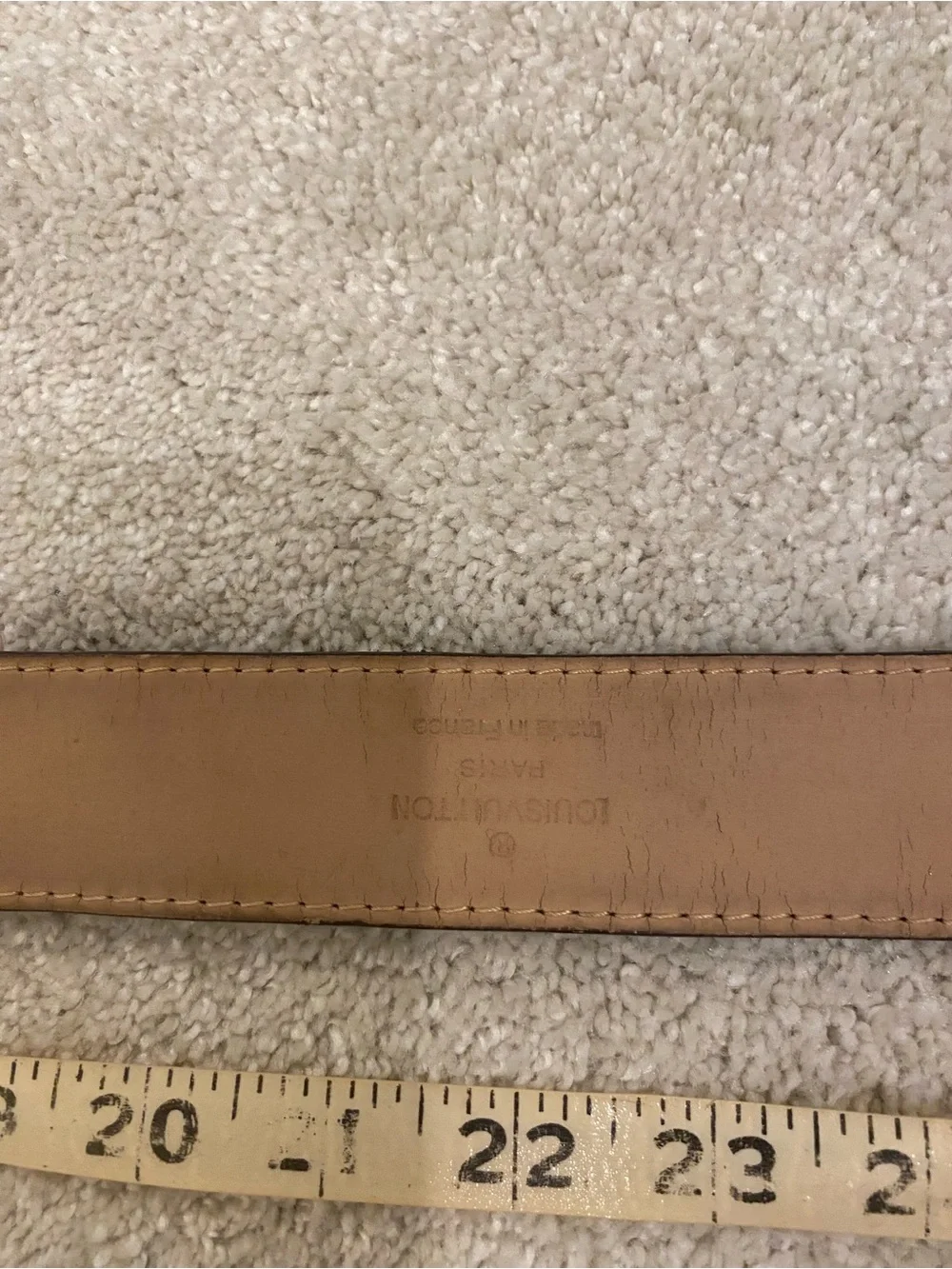 Louis Vuitton Monogram Canvas Belt with Gold LV Buckle